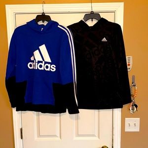 Bundle of 2 Adidas Hoodies - Black/Gray & Royal Blue/Black